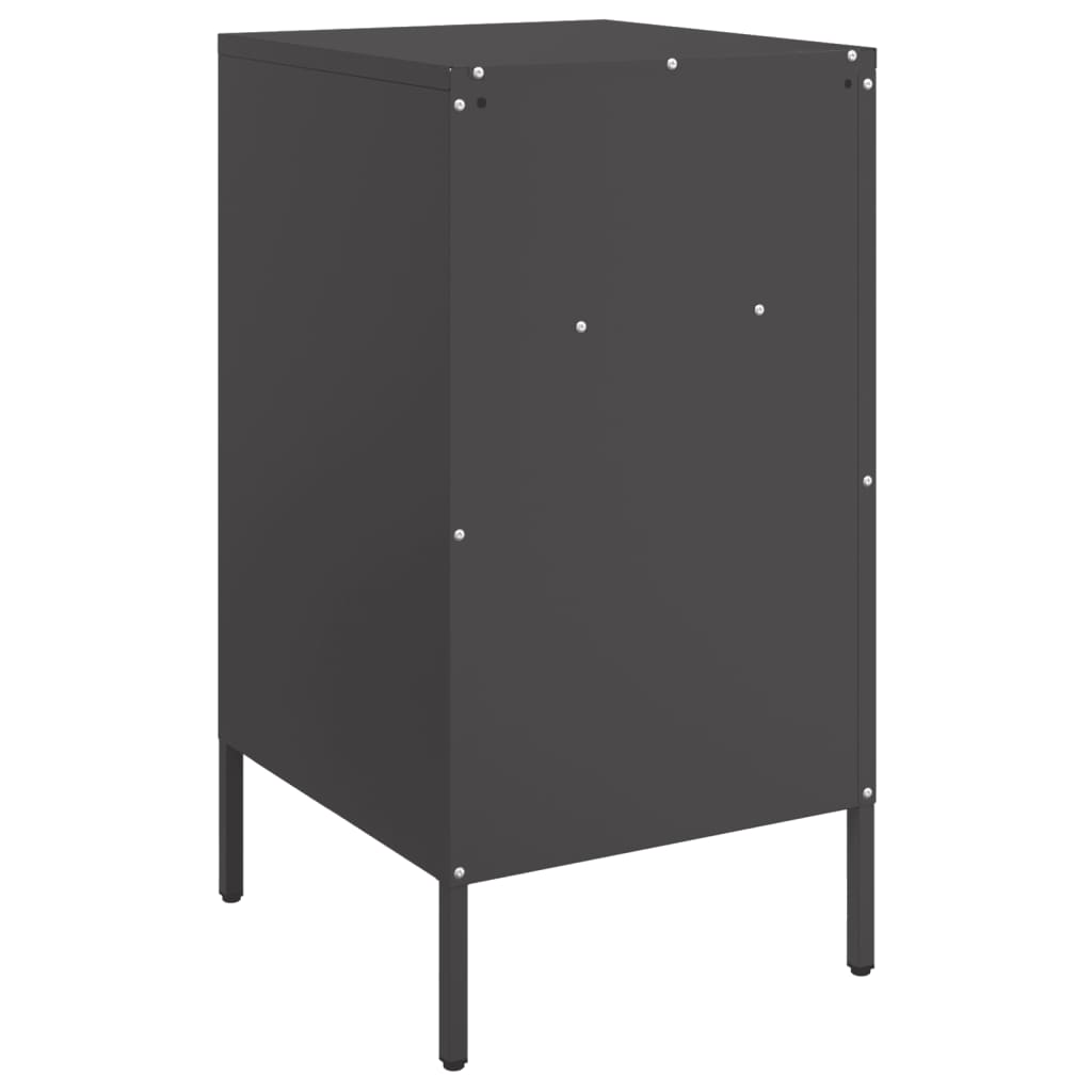 Mesas de cabeceira 2 pcs 36x39x68 cm aço preto