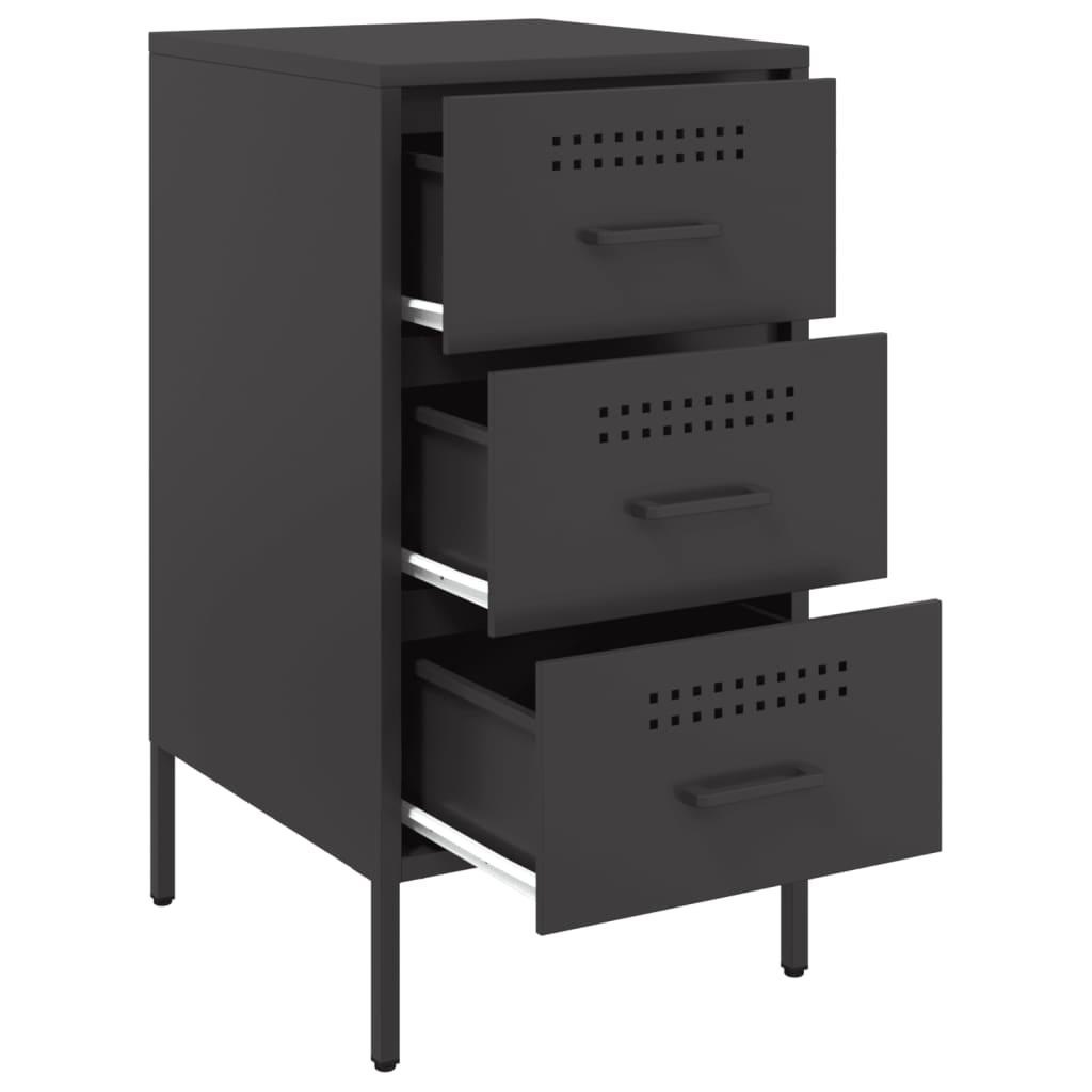 Mesas de cabeceira 2 pcs 36x39x68 cm aço preto