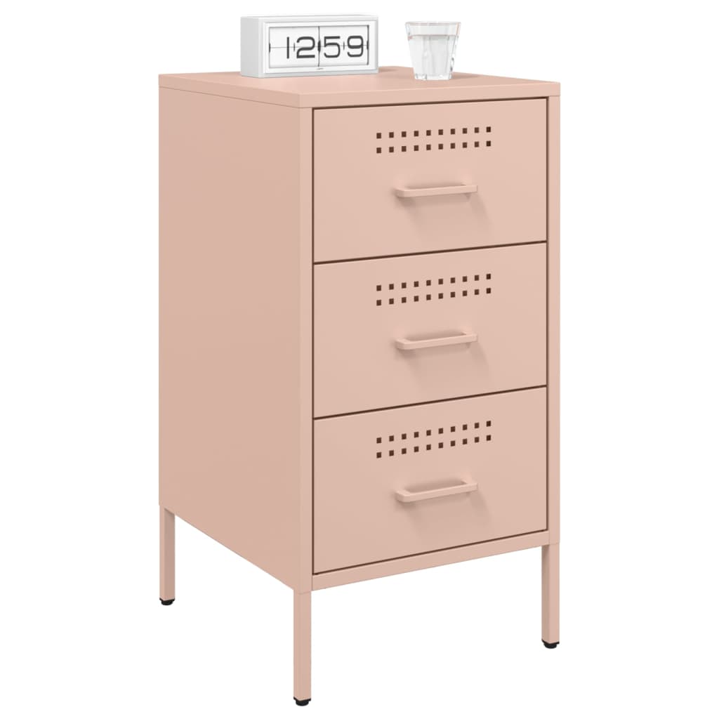 Mesa de cabeceira 36x39x68 cm aço rosa