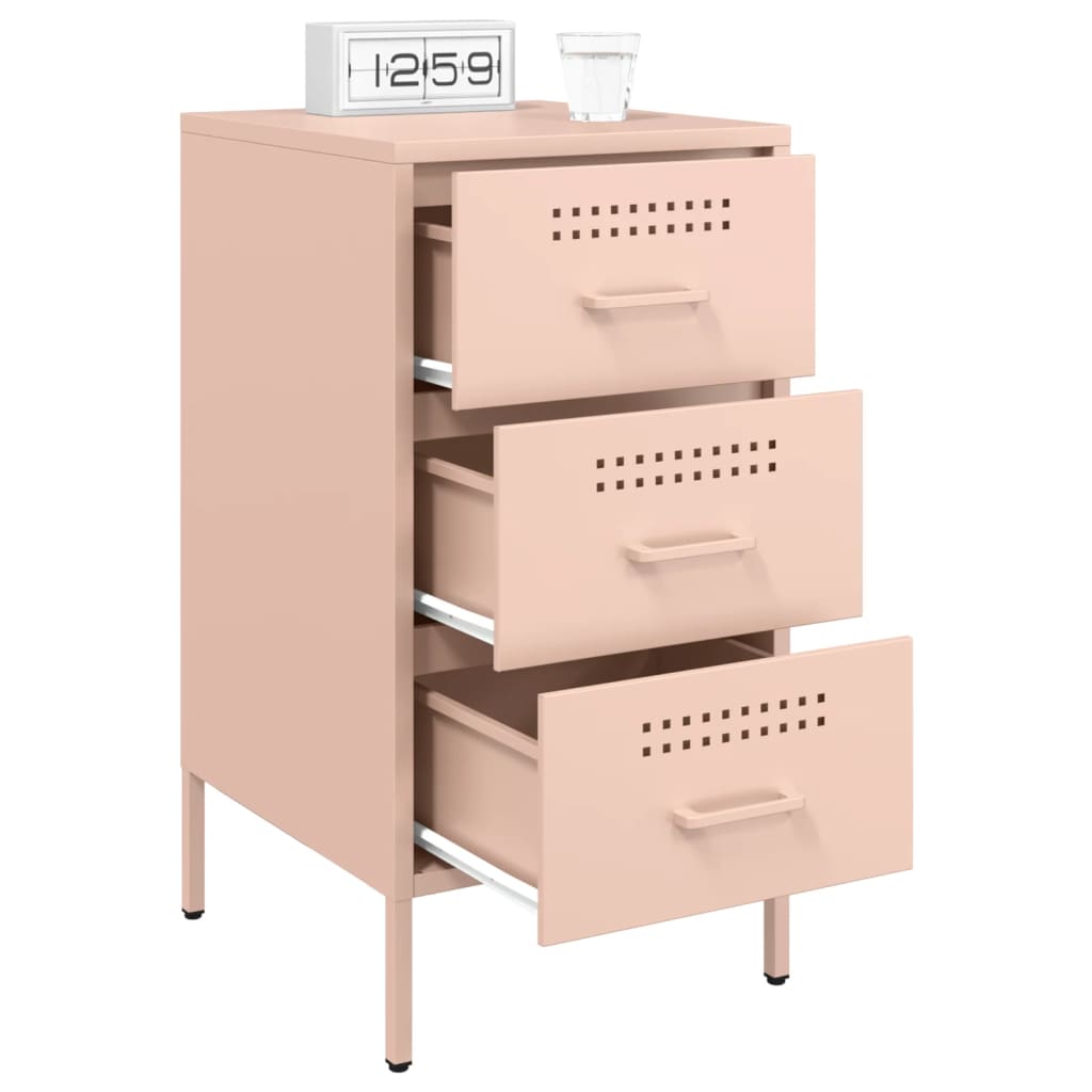Mesa de cabeceira 36x39x68 cm aço rosa