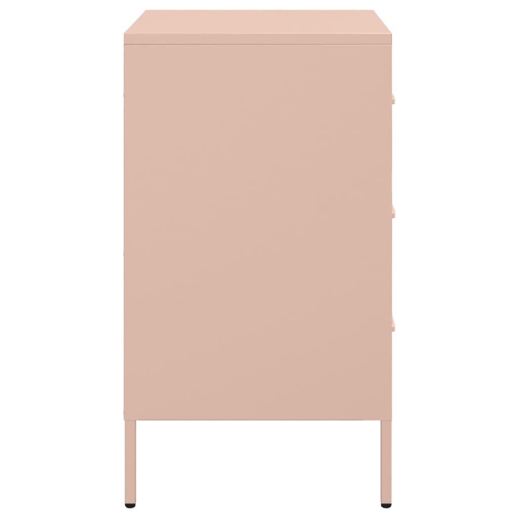 Mesa de cabeceira 36x39x68 cm aço rosa