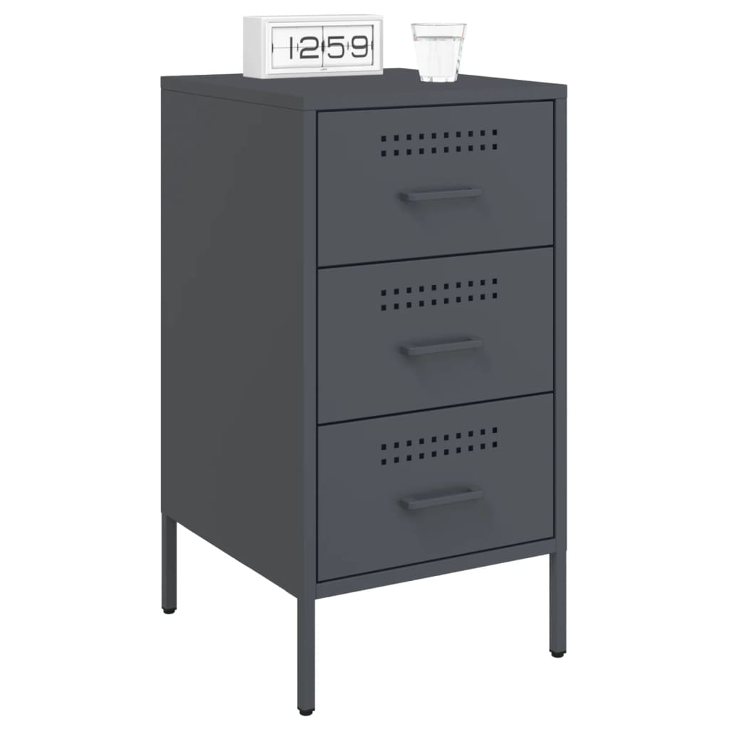 Mesa de cabeceira 36x39x68 cm aço antracite