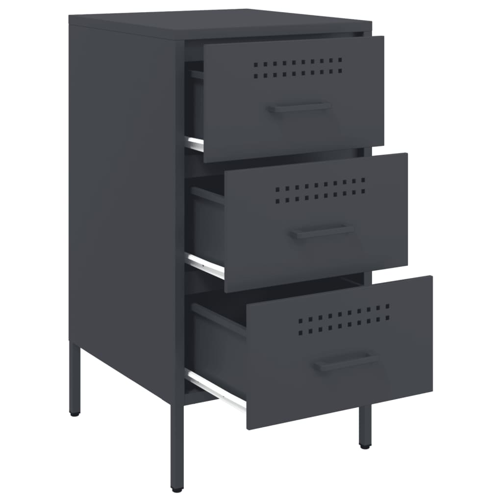 Mesa de cabeceira 36x39x68 cm aço antracite