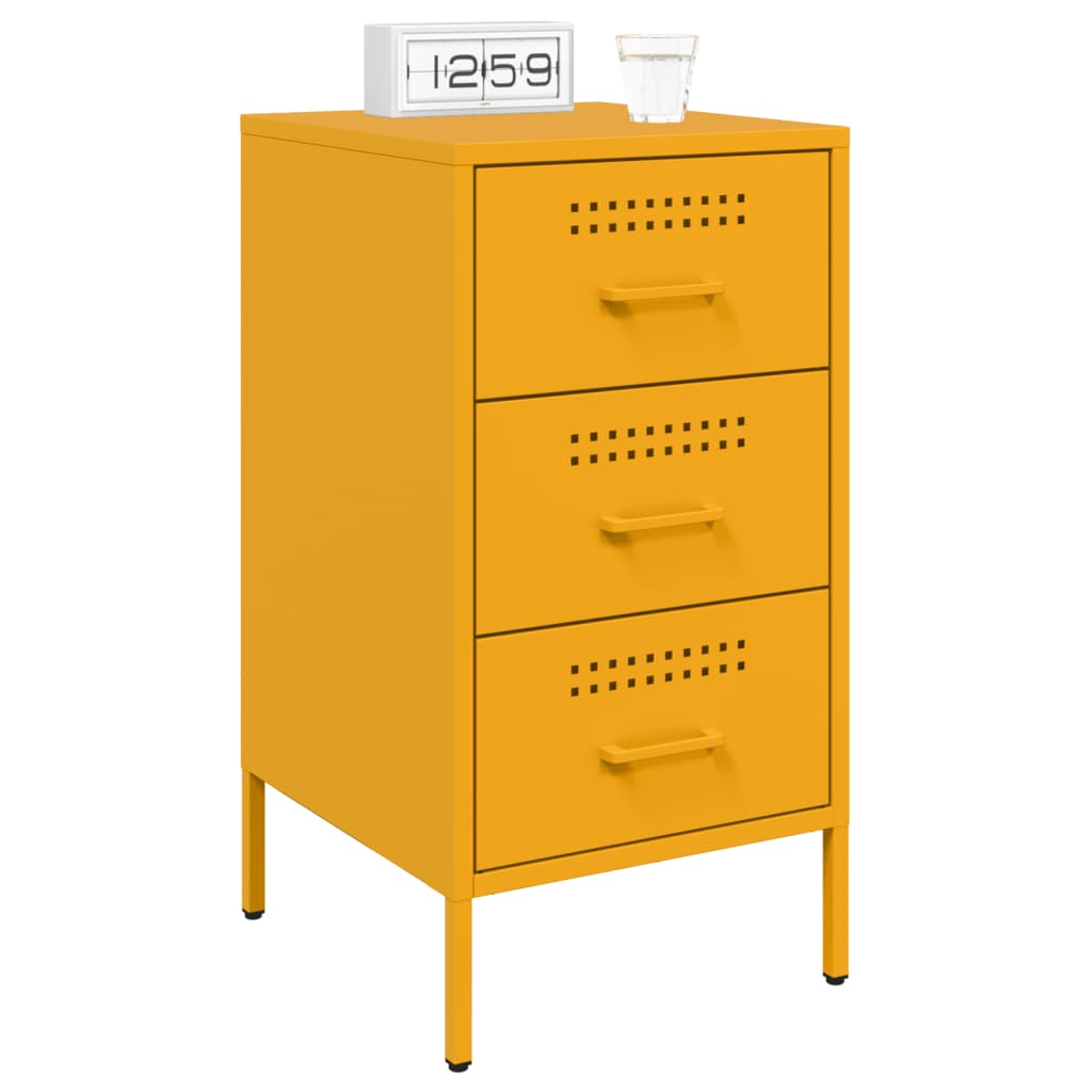 Mesa de cabeceira 36x39x68 cm aço amarelo mostarda