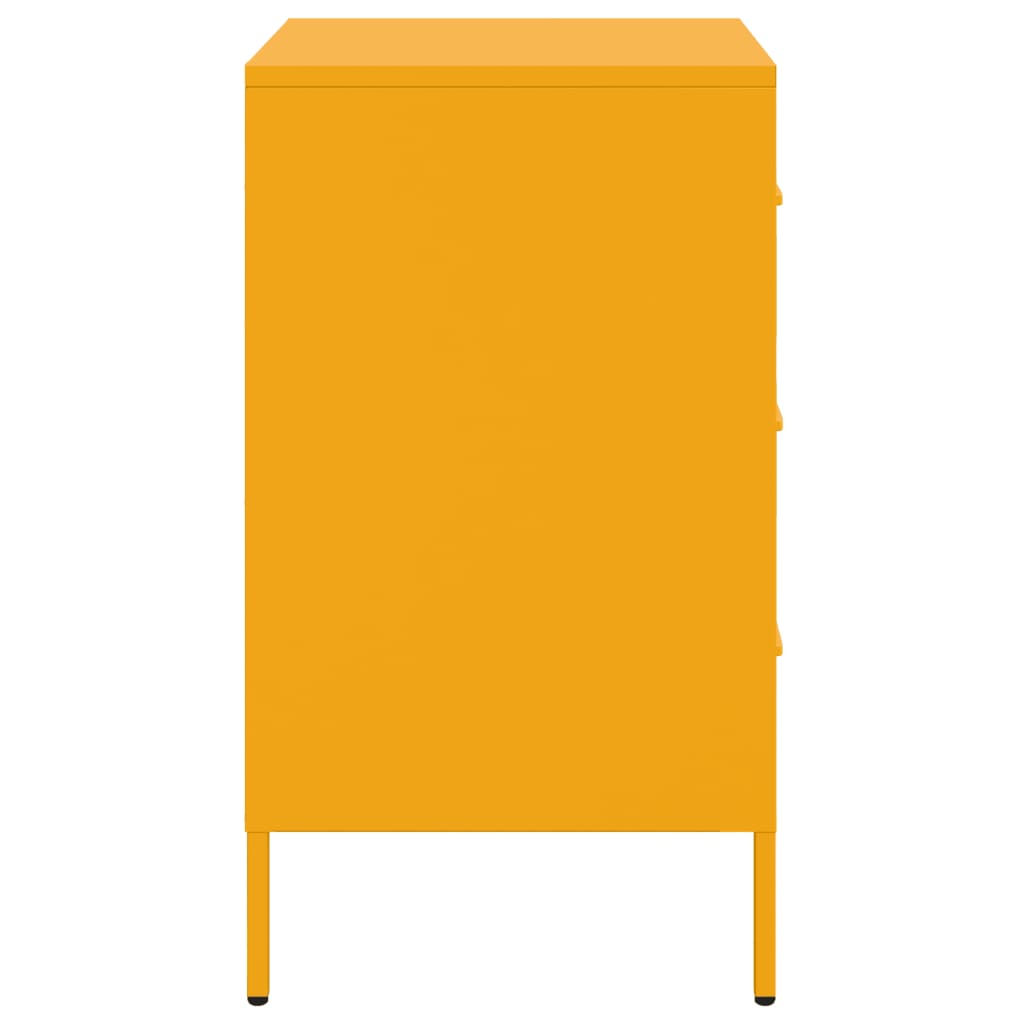 Mesa de cabeceira 36x39x68 cm aço amarelo mostarda
