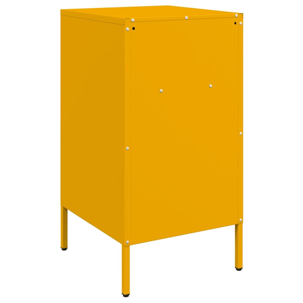 Mesa de cabeceira 36x39x68 cm aço amarelo mostarda