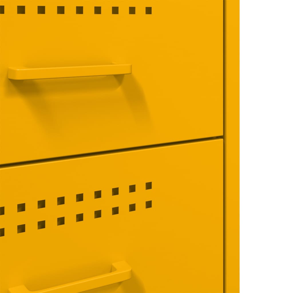 Mesa de cabeceira 36x39x68 cm aço amarelo mostarda