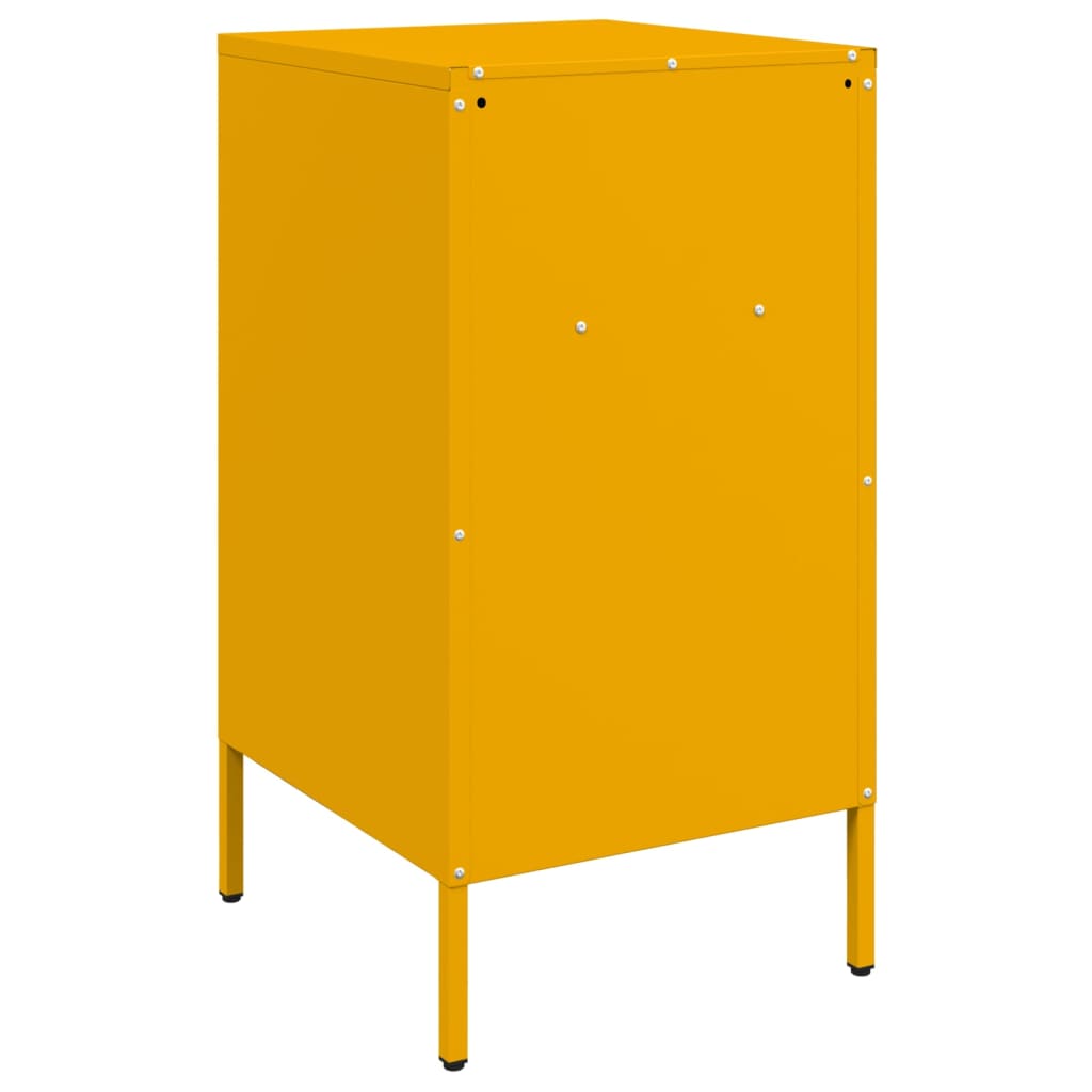 Mesas de cabeceira 2 pcs 36x39x68 cm aço amarelo mostarda