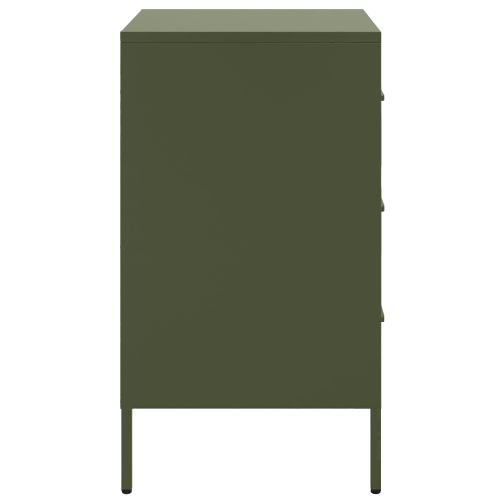 Mesa de cabeceira 36x39x68 cm aço verde-azeitona