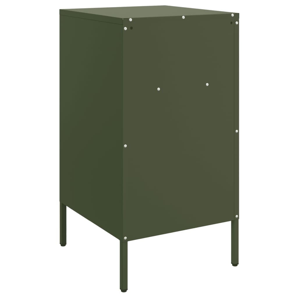 Mesa de cabeceira 36x39x68 cm aço verde-azeitona
