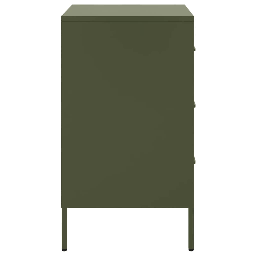Mesas de cabeceira 2 pcs 36x39x68 cm aço verde-azeitona