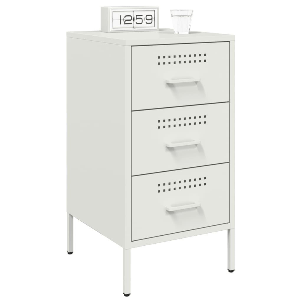 Mesas de cabeceira 2 pcs 36x39x68 cm aço branco