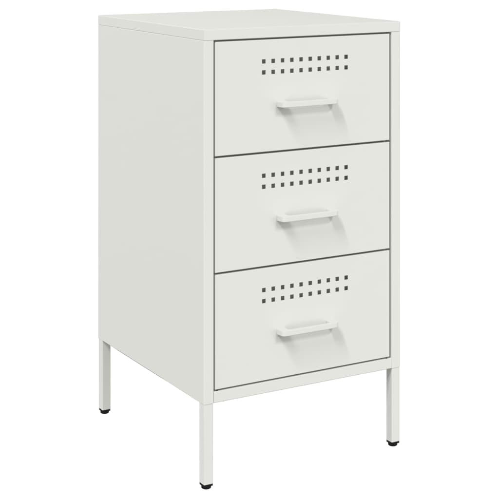 Mesas de cabeceira 2 pcs 36x39x68 cm aço branco