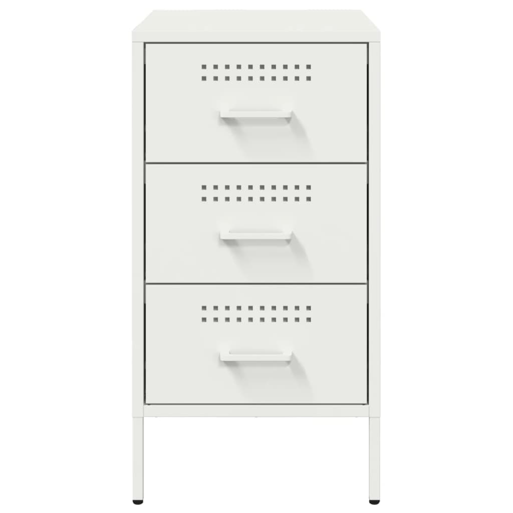 Mesas de cabeceira 2 pcs 36x39x68 cm aço branco