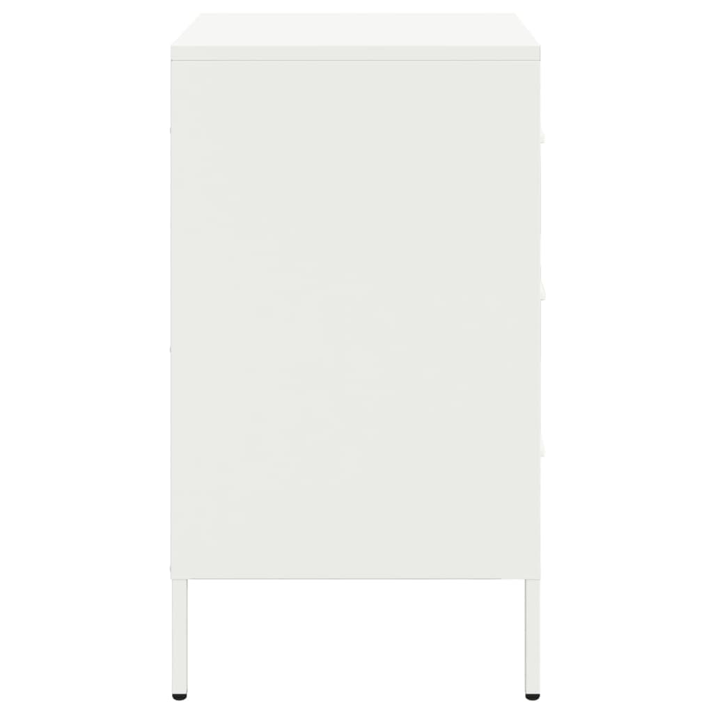 Mesas de cabeceira 2 pcs 36x39x68 cm aço branco