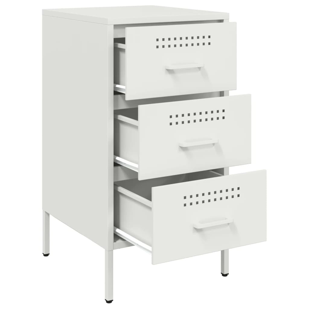 Mesas de cabeceira 2 pcs 36x39x68 cm aço branco