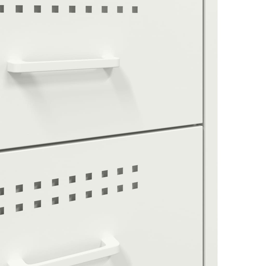 Mesas de cabeceira 2 pcs 36x39x68 cm aço branco