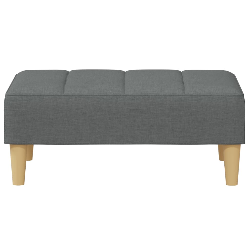 Sofá-cama de 2 lugares c/ apoio de pés tecido cinzento-escuro