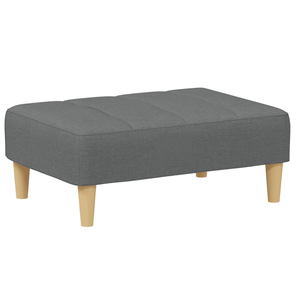 Sofá-cama de 2 lugares c/ apoio de pés tecido cinzento-escuro