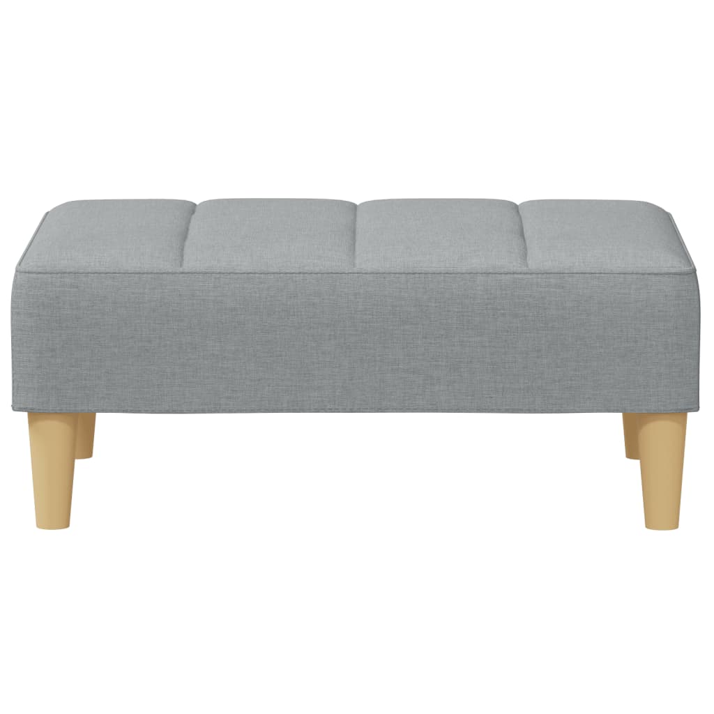 2-seater sofa bed with footrest in light grey fabric
