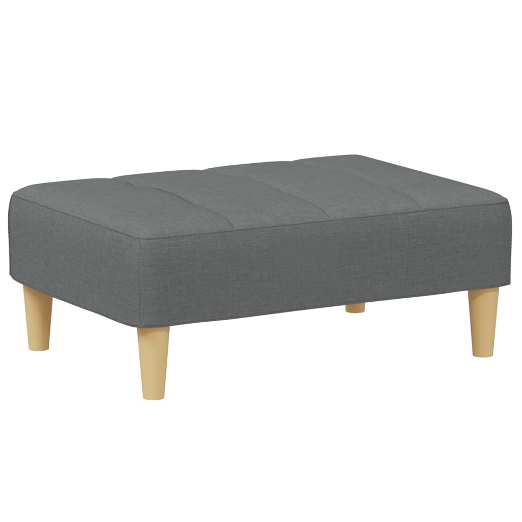 Sofá-cama de 2 lugares c/ apoio de pés tecido cinzento-escuro
