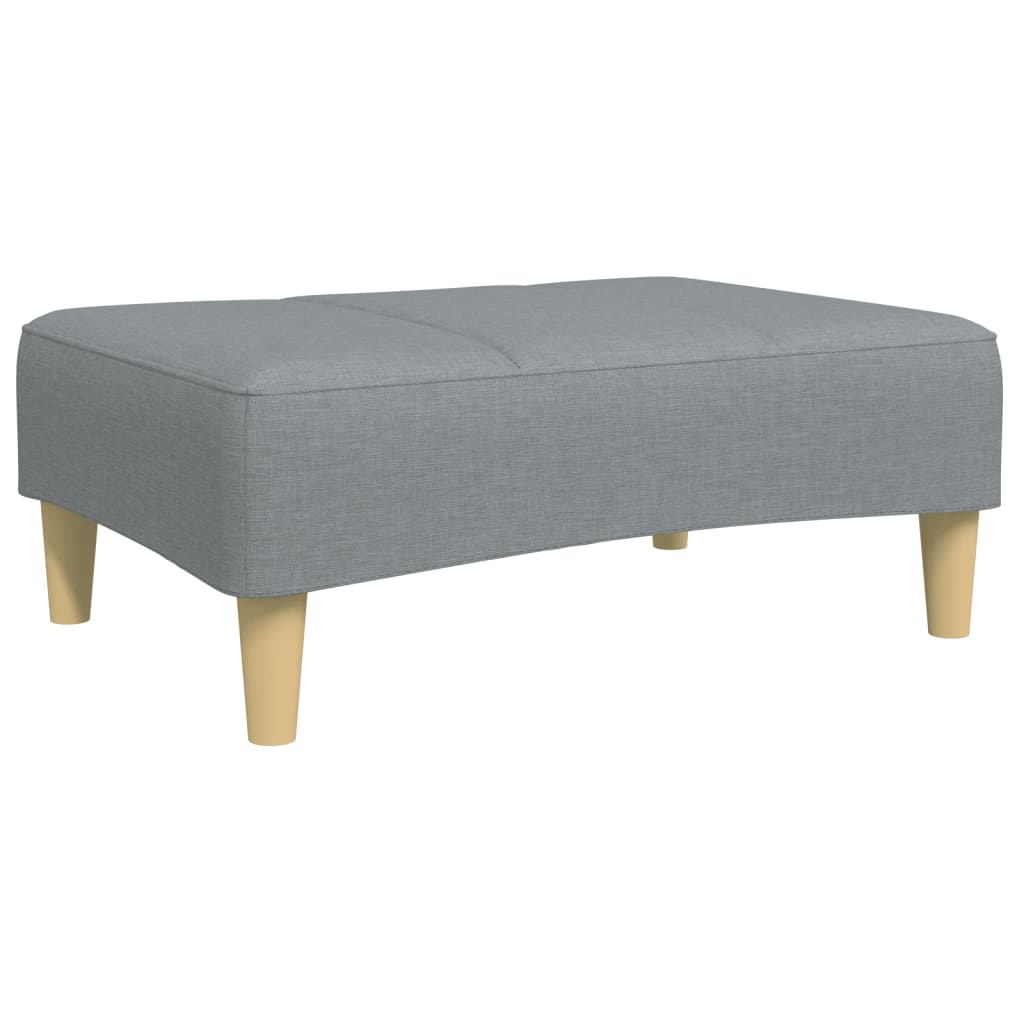 Sofá-cama de 2 lugares c/ apoio de pés tecido cinzento-claro