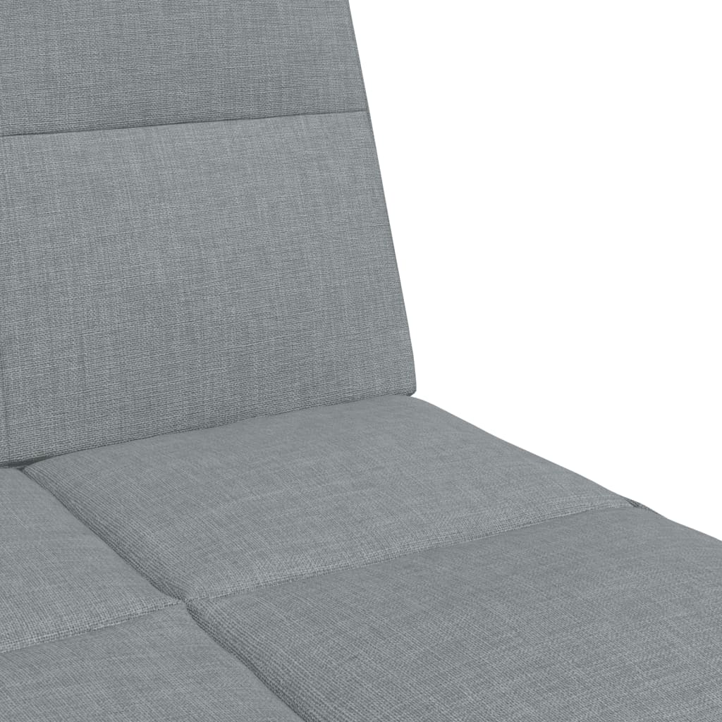 Sofá-cama de 2 lugares c/ apoio de pés tecido cinzento-claro