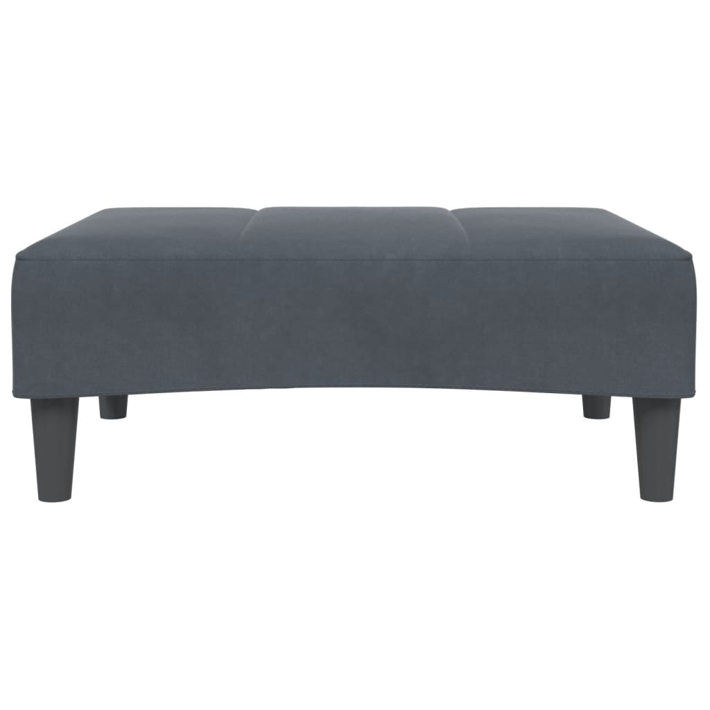 Sofá-cama 2 lugares c/ apoio de pés veludo cinzento-escuro