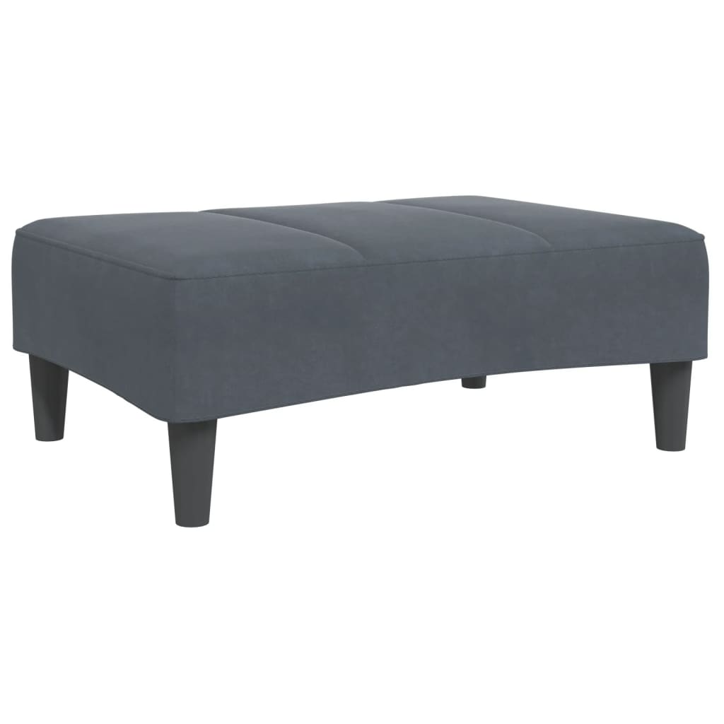 Sofá-cama 2 lugares c/ apoio de pés veludo cinzento-escuro