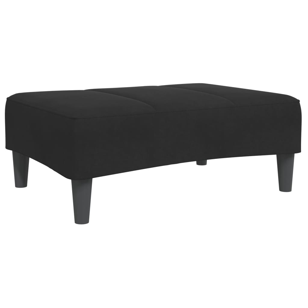 Sofá-cama 2 lugares c/ apoio de pés veludo preto