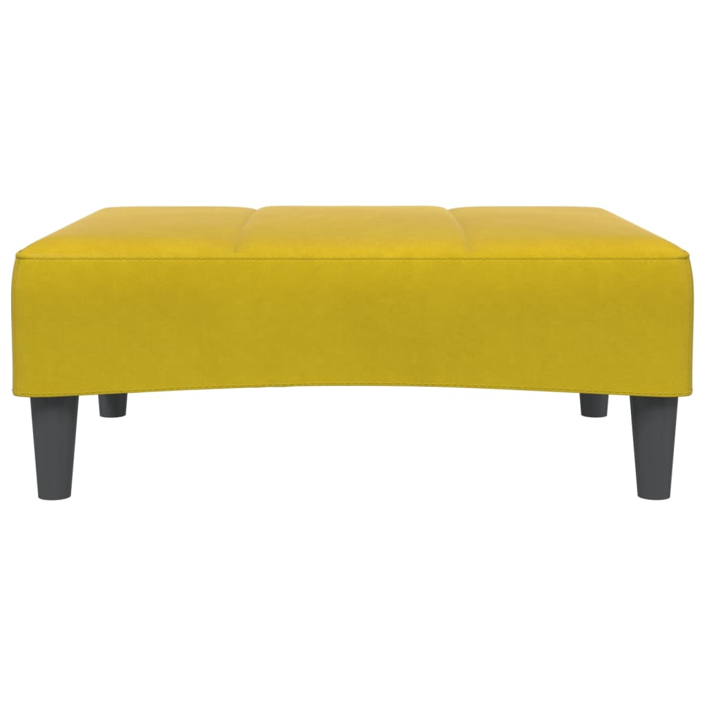 Sofá-cama 2 lugares c/ apoio de pés veludo amarelo