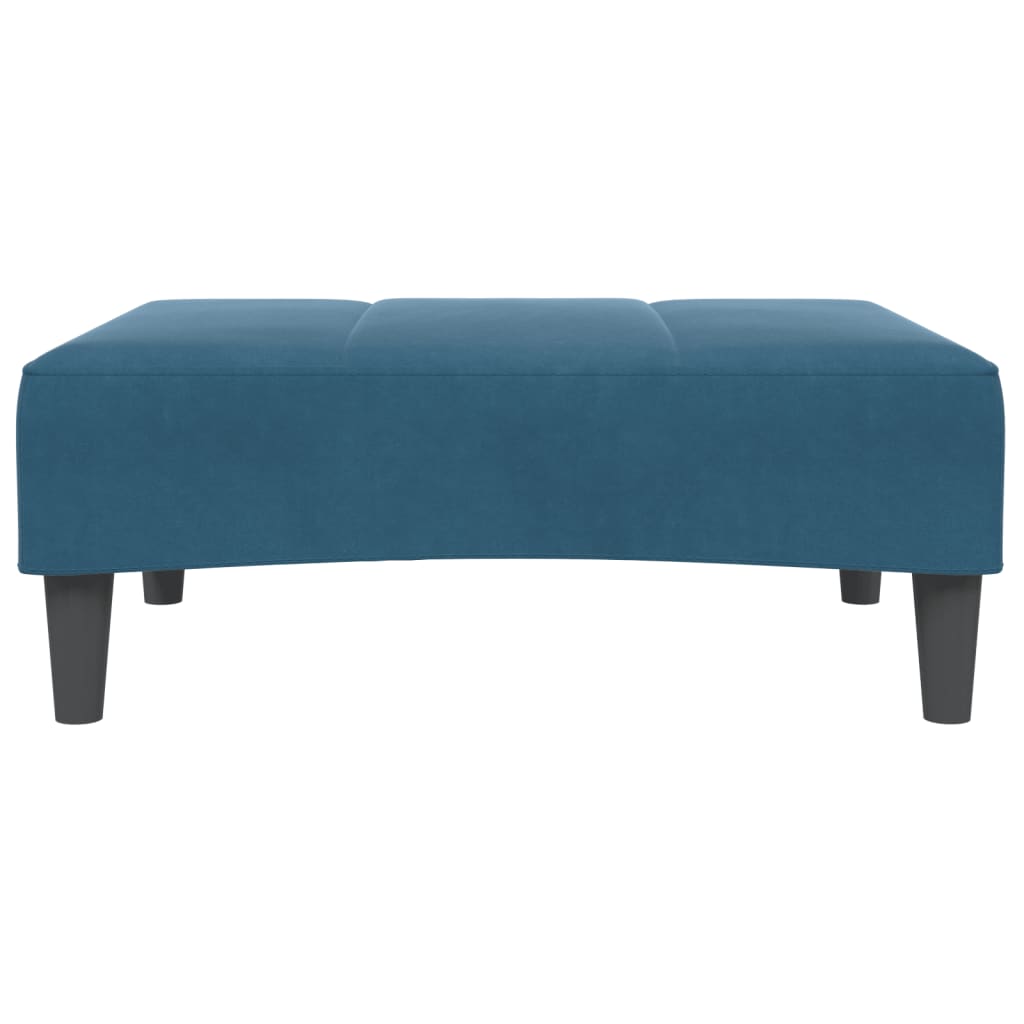 Sofá-cama 2 lugares c/ apoio de pés veludo azul