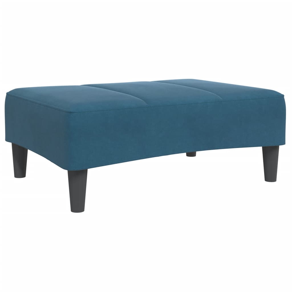Sofá-cama 2 lugares c/ apoio de pés veludo azul