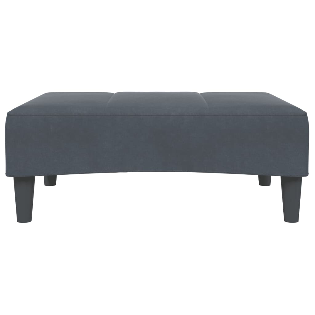 Sofá-cama 2 lugares c/ apoio de pés veludo cinzento-escuro