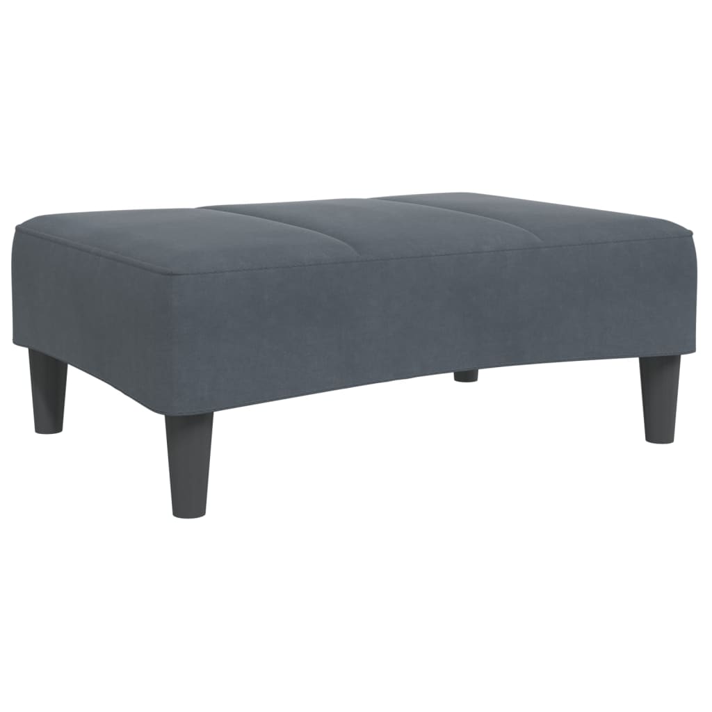 Sofá-cama 2 lugares c/ apoio de pés veludo cinzento-escuro
