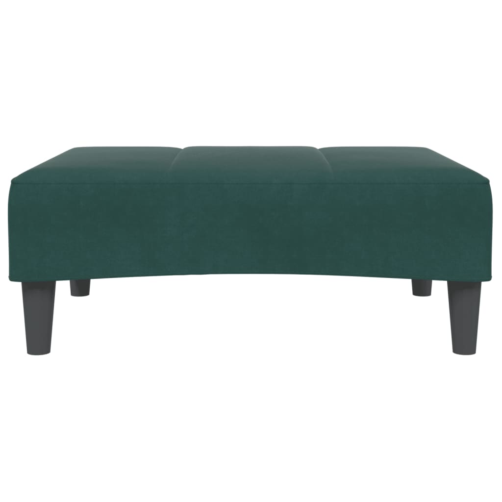 Sofá-cama 2 lugares c/ apoio de pés veludo verde-escuro