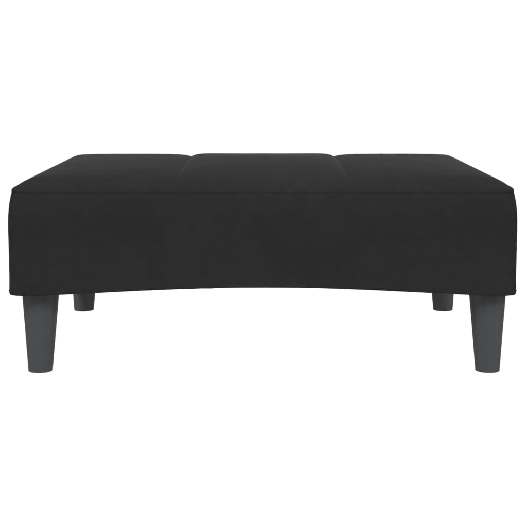 Sofá-cama 2 lugares c/ apoio de pés veludo preto