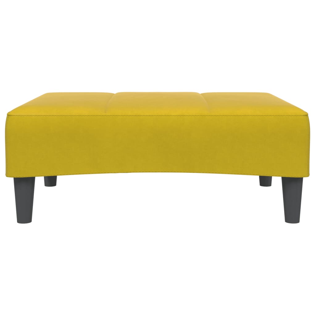 Sofá-cama 2 lugares c/ apoio de pés veludo amarelo