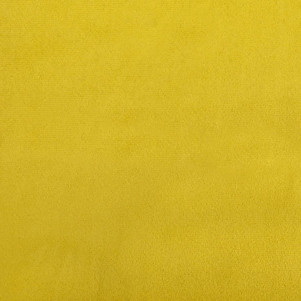 Sofá-cama 2 lugares c/ apoio de pés veludo amarelo