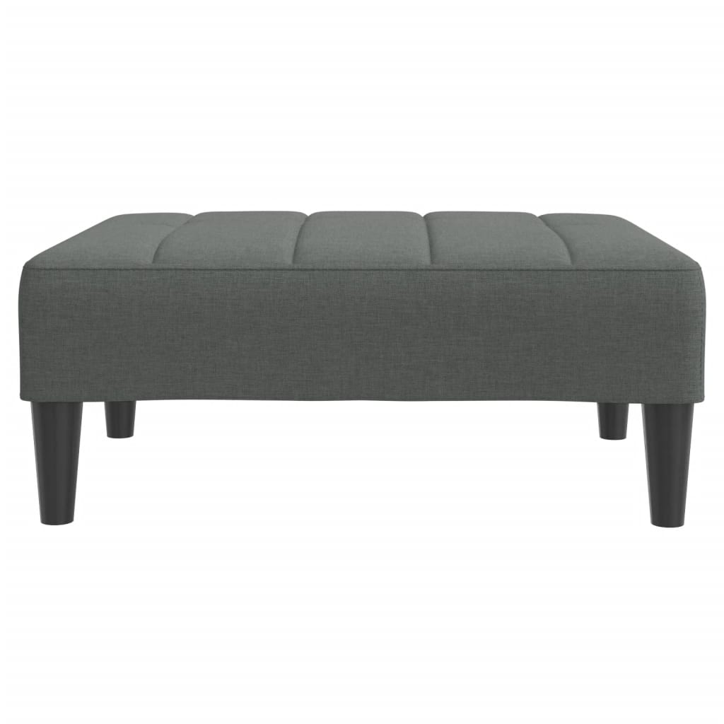 Sofá-cama de 2 lugares c/ apoio de pés tecido cinzento-escuro