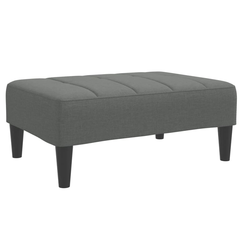 Sofá-cama de 2 lugares c/ apoio de pés tecido cinzento-escuro