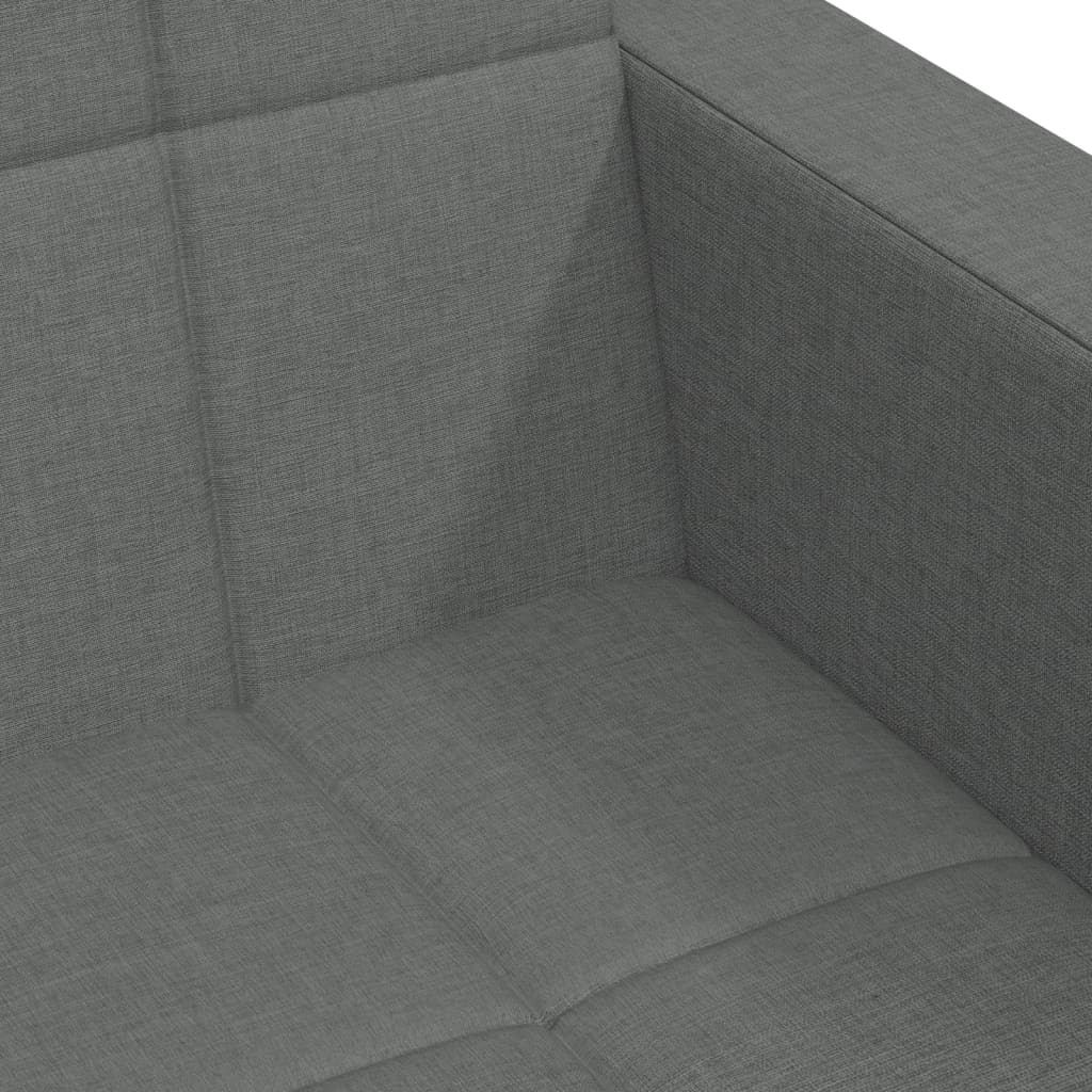 Sofá-cama de 2 lugares c/ apoio de pés tecido cinzento-escuro