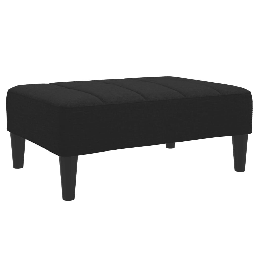 Sofá-cama de 2 lugares com apoio de pés tecido preto