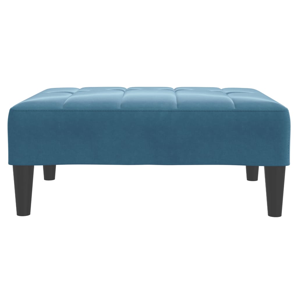 Sofá-cama 2 lugares c/ apoio de pés veludo azul