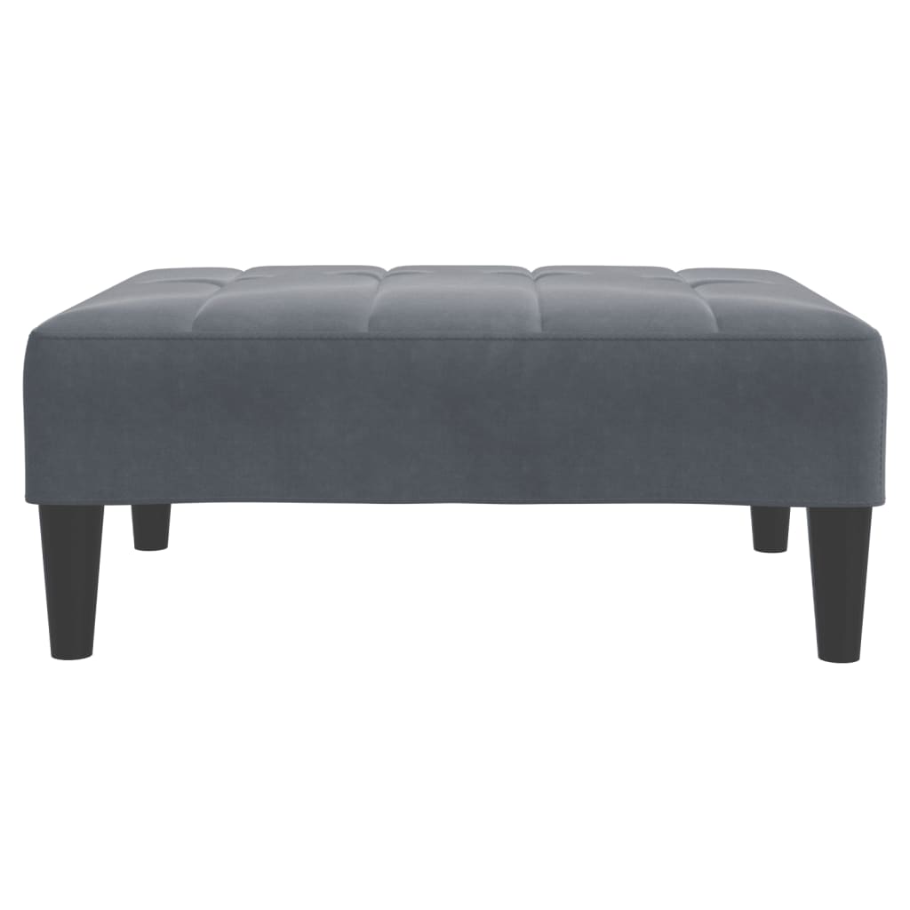 Sofá-cama 2 lugares c/ apoio de pés veludo cinzento-escuro