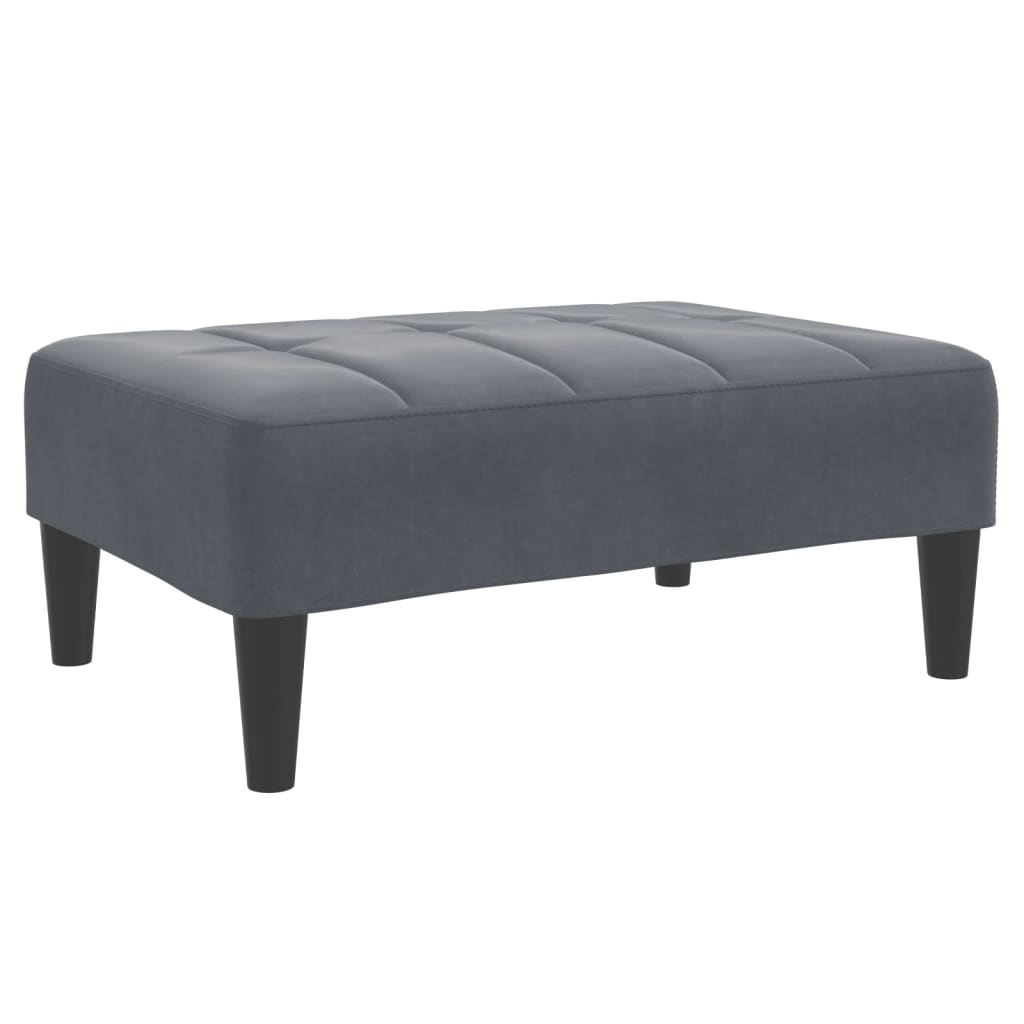 Sofá-cama 2 lugares c/ apoio de pés veludo cinzento-escuro
