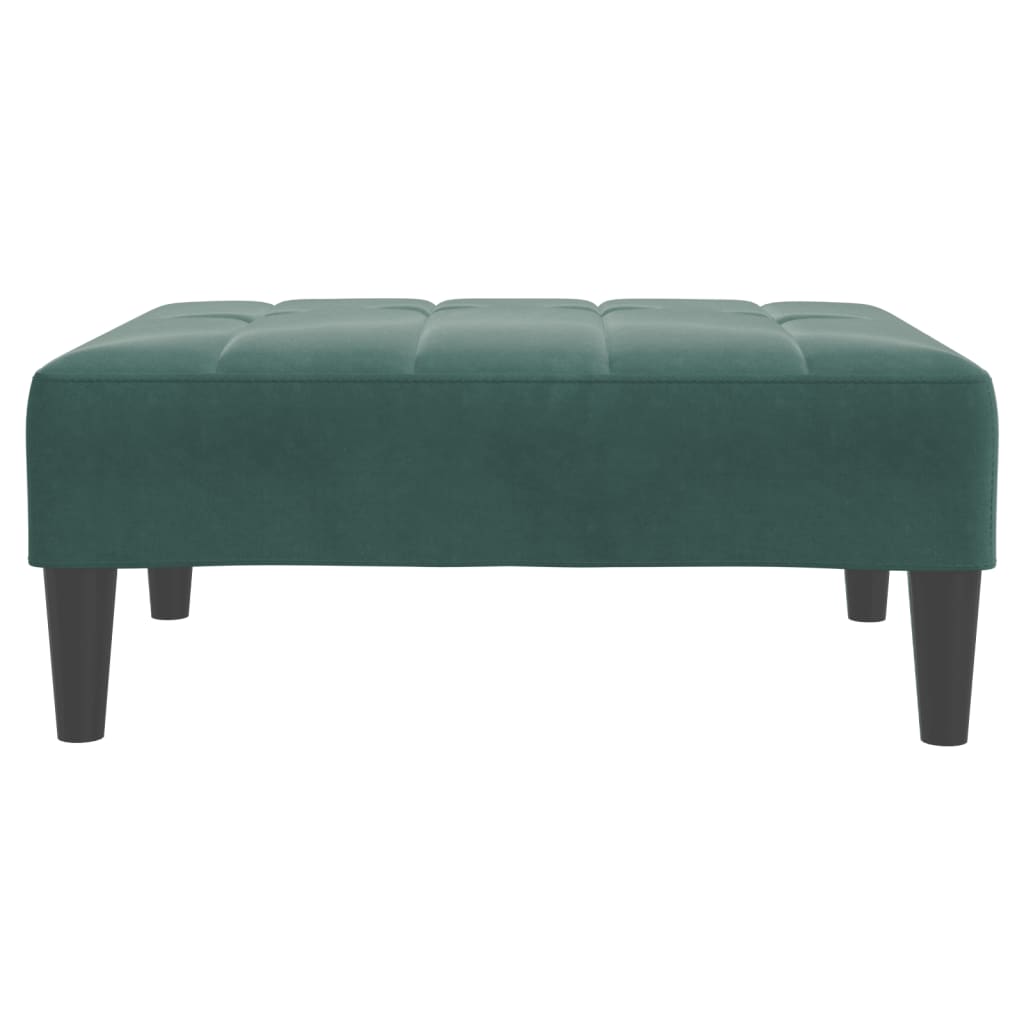 Sofá-cama 2 lugares c/ apoio de pés veludo verde-escuro