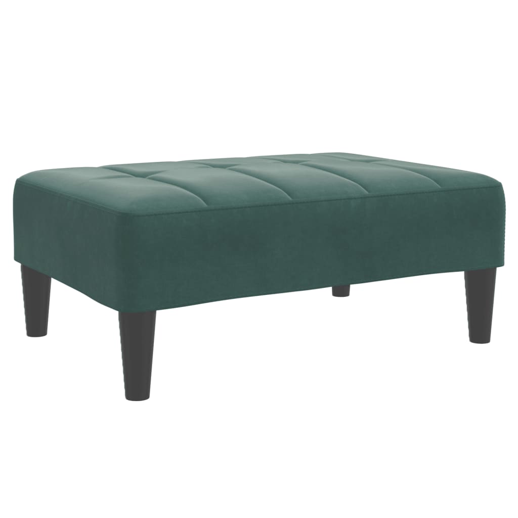 Sofá-cama 2 lugares c/ apoio de pés veludo verde-escuro
