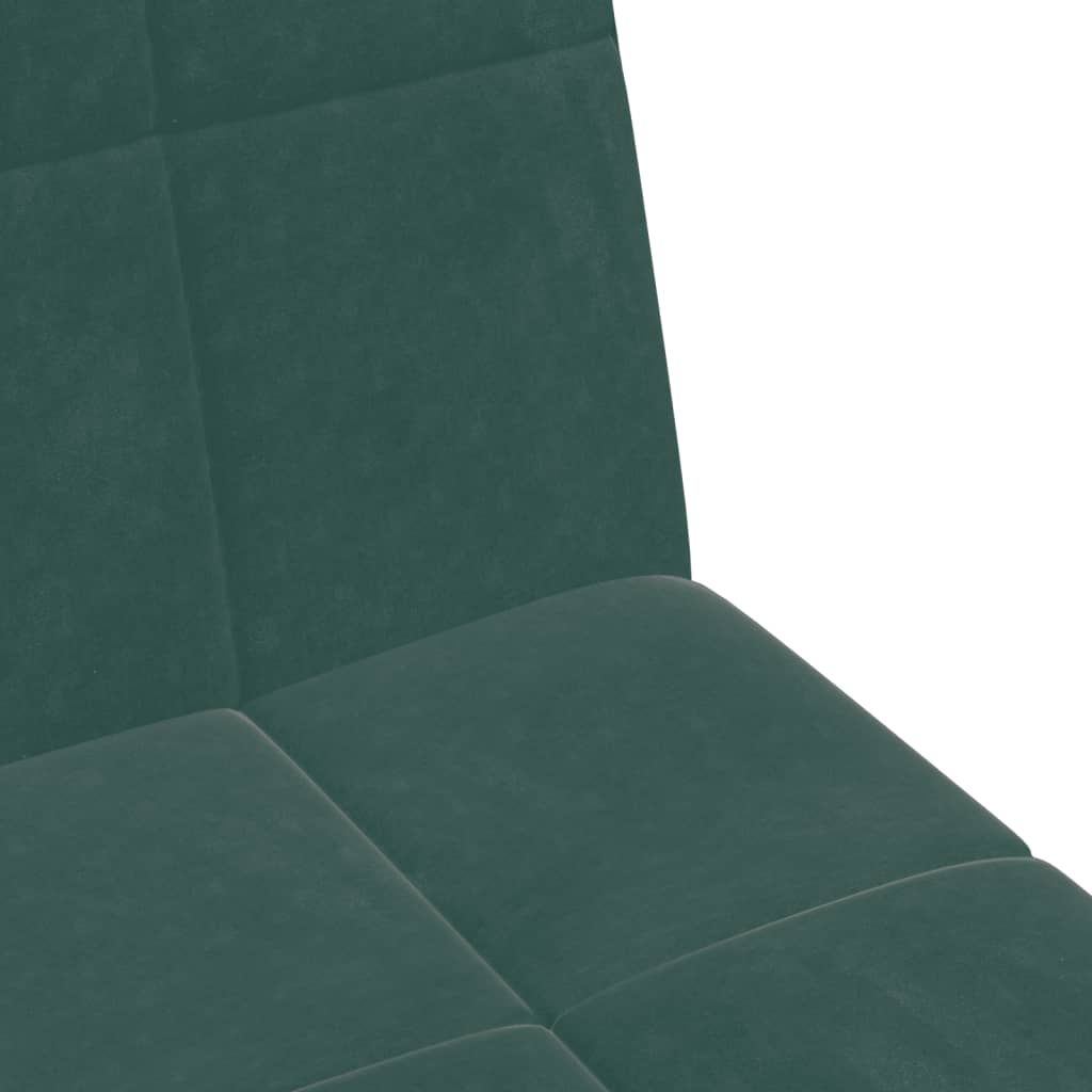 Sofá-cama 2 lugares c/ apoio de pés veludo verde-escuro