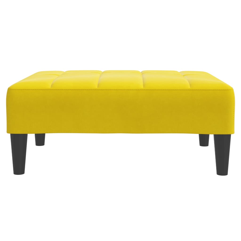 Sofá-cama 2 lugares c/ apoio de pés veludo amarelo